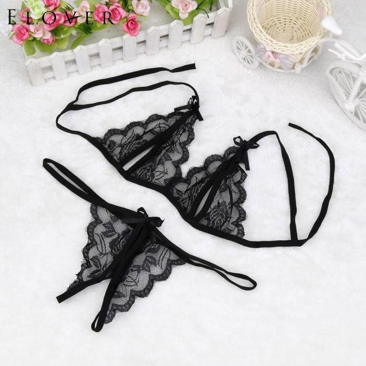 Lady Lotion Open Sexy Lace Three-Point Erotic Lingerie Open Panties Temptation Set, One Size