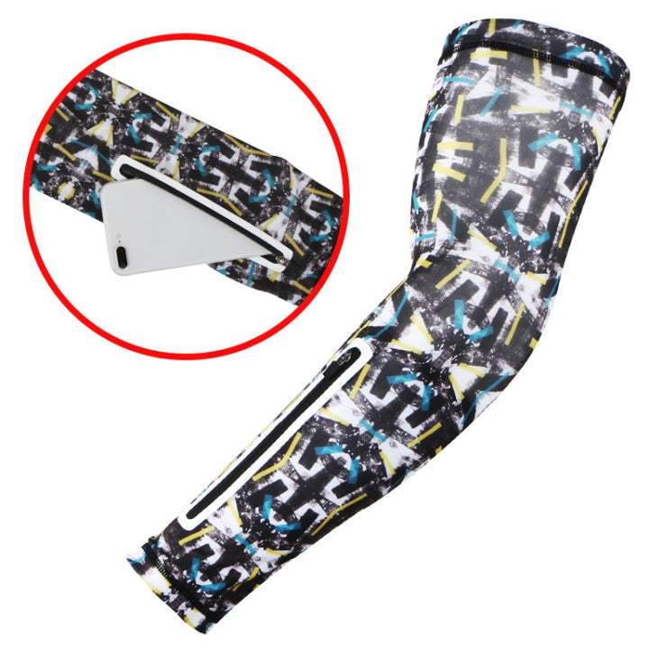 Sports Multi-Function Sunscreen Ice Sleeves with Zipper Pocket, S, M, L, XL, XXL