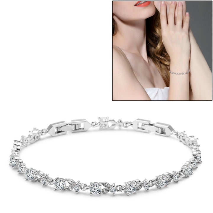 Women Shining Cubic Zircon Crystal Jewelry Bracelet, gold, silver