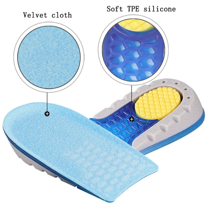 Half-Size Inner Heightening Pads Soft And Comfortable Invisible Shock Absorption Increased Insoles, 1.5cm, 2.5cm, 3.5cm