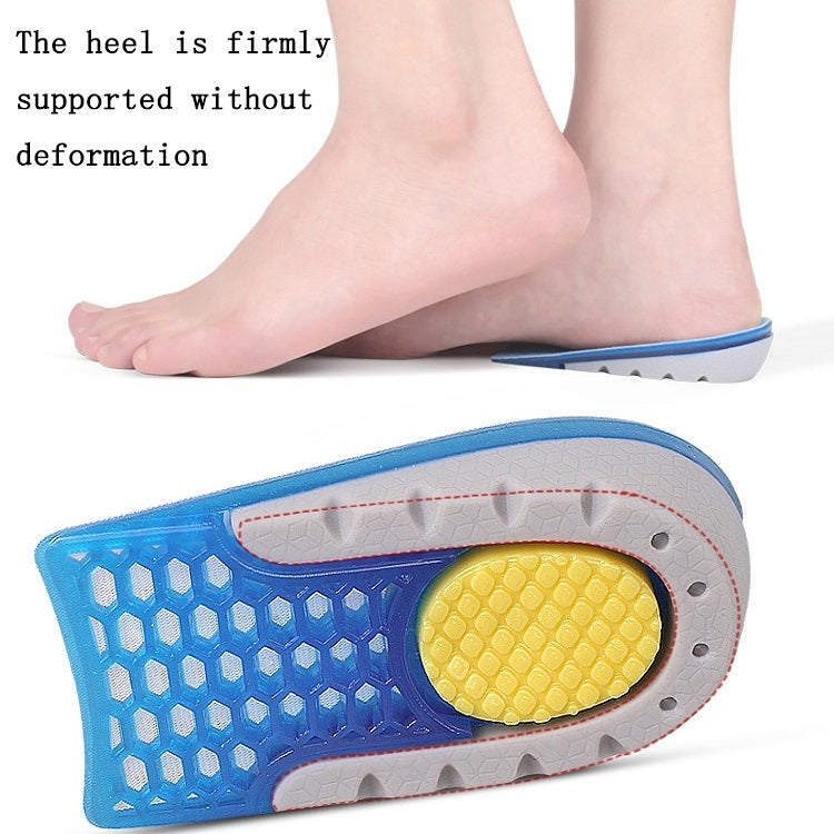 Half-Size Inner Heightening Pads Soft And Comfortable Invisible Shock Absorption Increased Insoles, 1.5cm, 2.5cm, 3.5cm