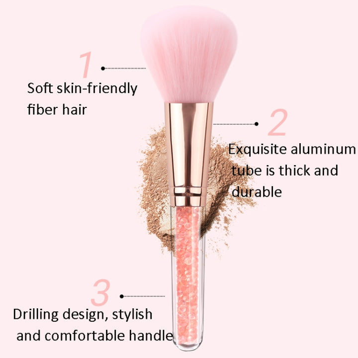 ZOREYA 10 In One Pink Crystal Transparent Handle Makeup Brush Set Makeup Tools,Style:, With Brush Bag, Bare Brush