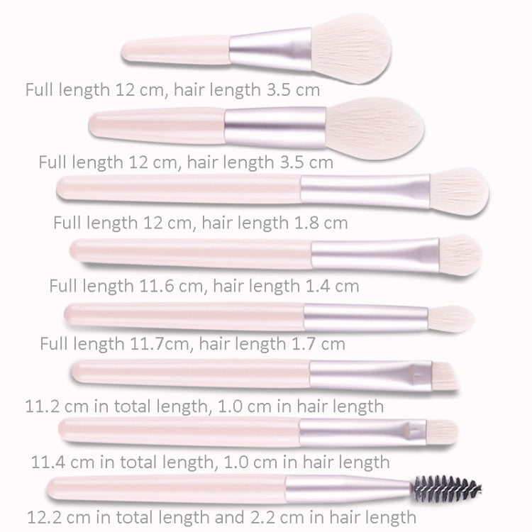 8-in-1 Mini Wooden Handle Makeup Brush Set Portable Loose Powder Brush