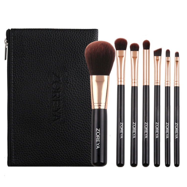 ZOREYA ZS744 7 In 1 Makeup Brush Set Beauty Tools Brush, Pink + Bag, Black + Bag, Pink + Iron Box, Black + Iron Box