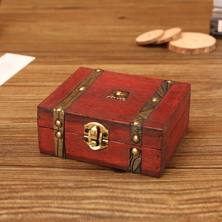 Antique Wooden Double Belt Jewelry Box，Specification：, Original Buckle, With Password Lock