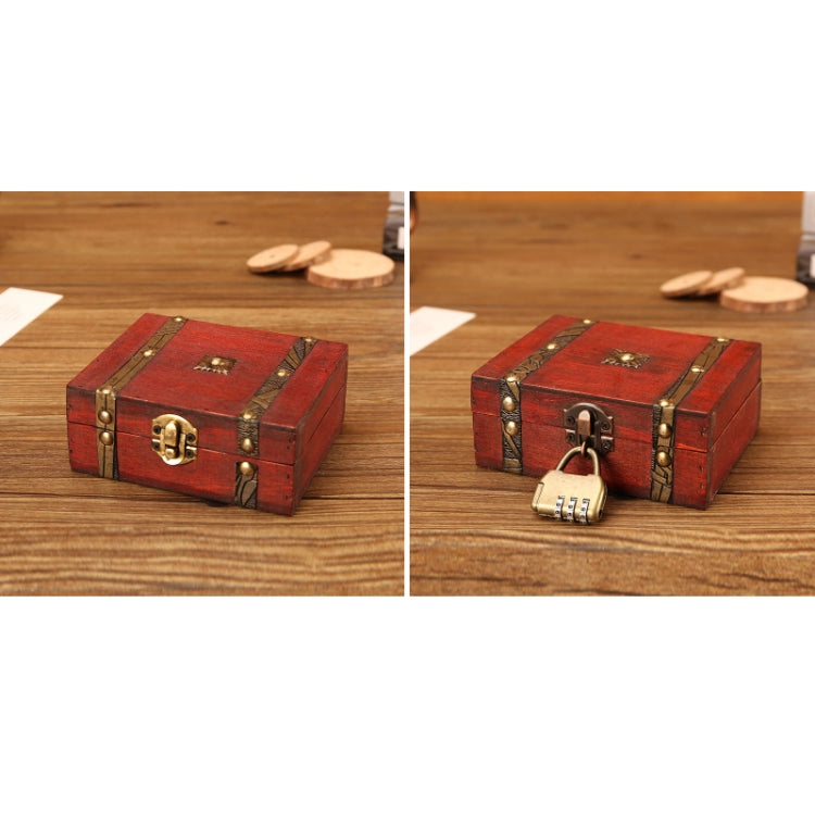 Antique Wooden Double Belt Jewelry Box，Specification：, Original Buckle, With Password Lock