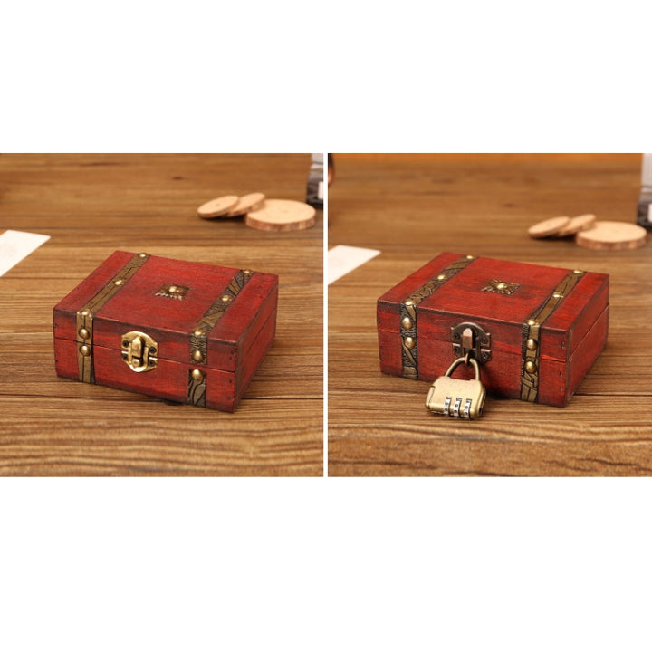 Antique Wooden Double Belt Jewelry Box，Specification：, Original Buckle, With Password Lock