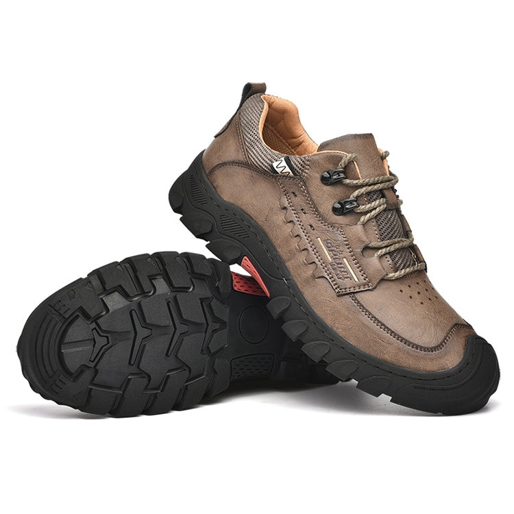 XZ2182 Autumn Men Outdoor Hiking Shoes Cowhide Laced Thick-Soled Men Shoes, 38, 39, 40, 41, 42, 43, 44, 45, 46