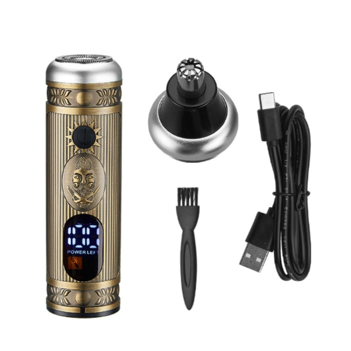 Nose Trimming + Shaving Two-in-one Ordinary Motor Mini Razor For Men