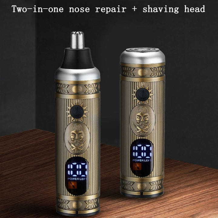 Nose Trimming + Shaving Two-in-one Ordinary Motor Mini Razor For Men