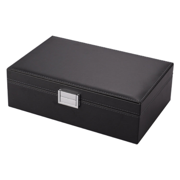 P57 Double-Layer PU Leather Jewelry Box Ring Necklace Watch Storage Box