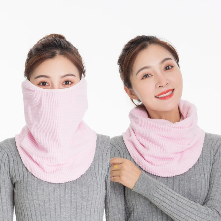 3 In 1 Winter Warmth And Thickening Mask Neck And Ear Protector Riding Cold Protection Scarf for Women, Black, Grey, Bean Paste, Light Blue, Pink, Shallow Blood Teeth