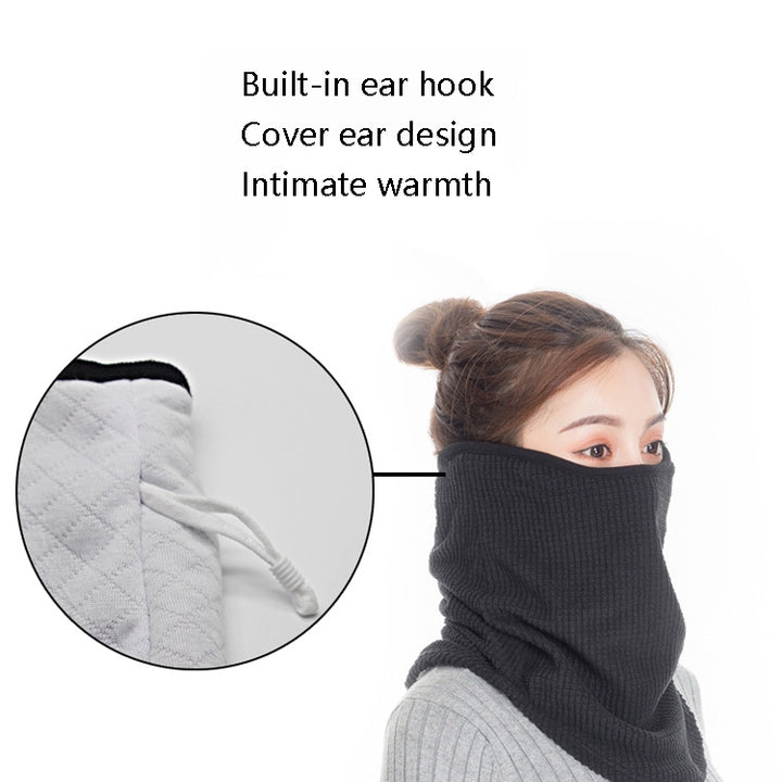 3 In 1 Winter Warmth And Thickening Mask Neck And Ear Protector Riding Cold Protection Scarf for Women, Black, Grey, Bean Paste, Light Blue, Pink, Shallow Blood Teeth