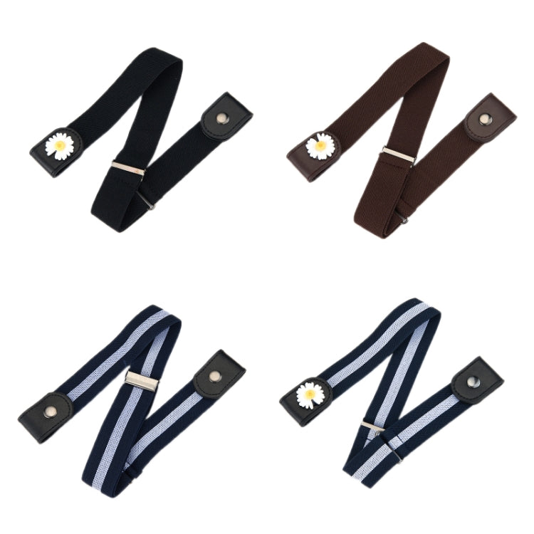 Jeans Non-Marking Invisible Elastic Canvas Lazy Belt, Black Daisy, Brown Daisy, Blue White Blue Stripes Ordinary, Blue White Blue Stripes Daisy, Blue White Red Stripe Ordinary, Blue White Red Striped Daisy, Black Red Black Stripe Ordinary