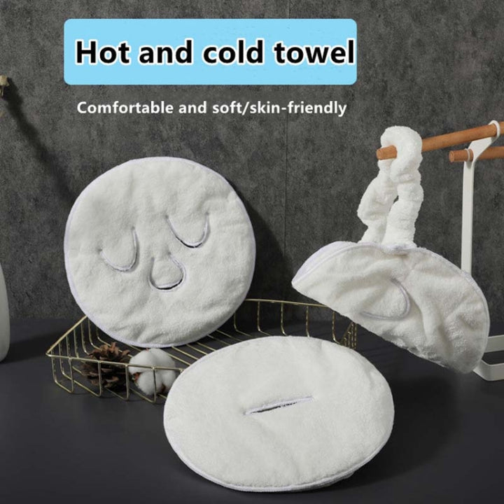 Hot and Cold Compress Facial Towel Face Mask,Style:, Single Hole Without Straps, Single Hole With Straps, Three Holes With Straps