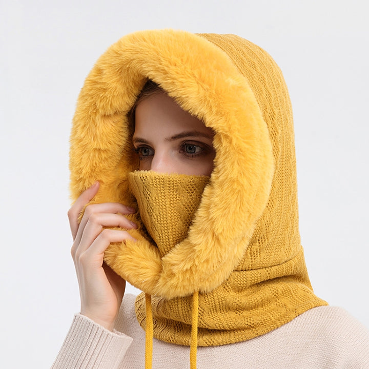 One-piece Cold-proof and Keep Warm Hedging Cap Scarf Face Mask, Black, Pink, Grey, Khaki, Turmeric, Beige, Skin Red, Navy Blue