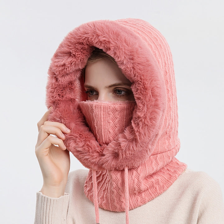 One-piece Cold-proof and Keep Warm Hedging Cap Scarf Face Mask, Black, Pink, Grey, Khaki, Turmeric, Beige, Skin Red, Navy Blue