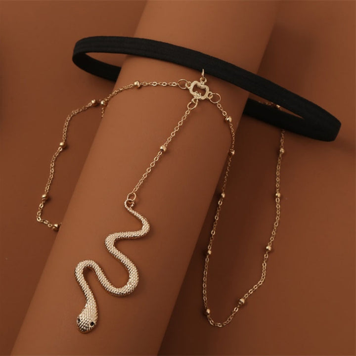 BT192-1 Elastic Snake Long Anklet Body Chain Accessories, BT192-1(Gold), BT192-1(Silver)