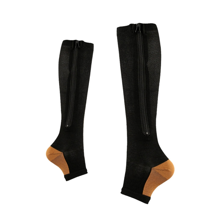 Sports Pressure Socks Compressed Brake Zipper Socks, S/M, L/XL, XXL