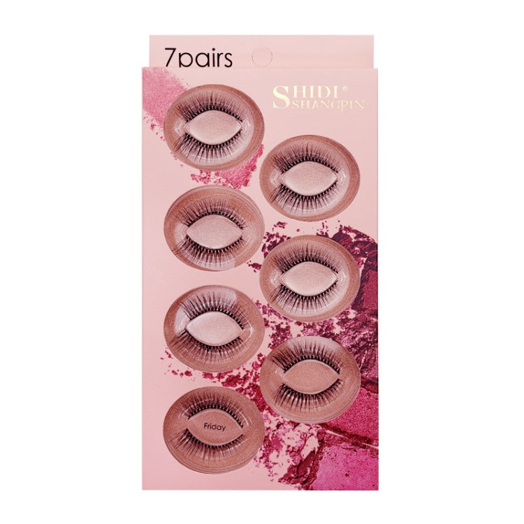 ShidiShangpin 3D Mink False Eyelashes Natural Three-Dimensional 7 Pairs Of Eyelashes Set, Monday, Tuesday, Wednesday, Thursday, Friday, Saturday, Sunday, Mixed Pack