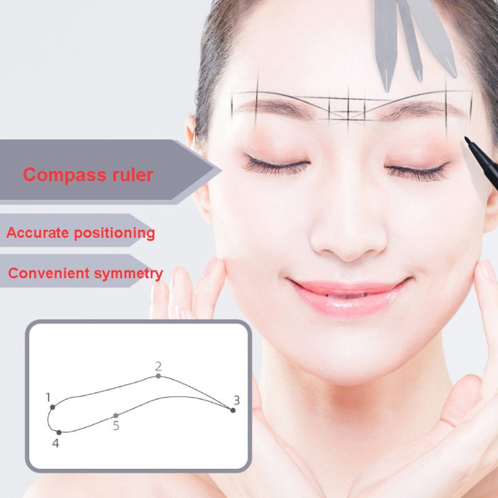 Three-point Positioning Tattoo Measuring Eyebrow Ruler, Silver, Gold, Black