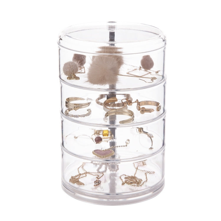 4-Layer Rotating Transparent Jewelry Box Desktop Storage Rack