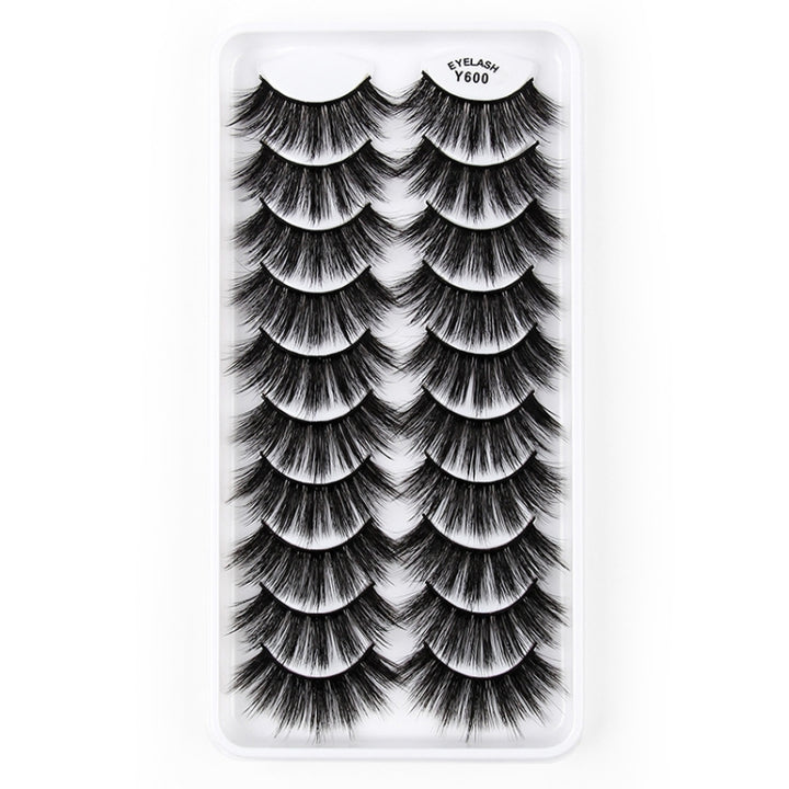 10 Pairs 3D Cat Eye False Eyelashes Naturally Thick And Fluffy Eyelashes, Y600, Y601, Y602, Y603, Y604, Y605, Y606, Y607, Y608, Y609