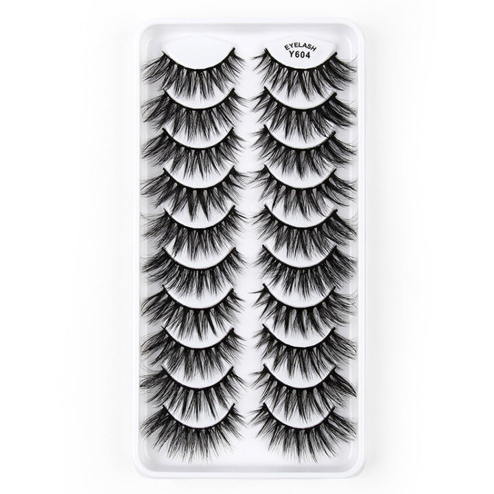 10 Pairs 3D Cat Eye False Eyelashes Naturally Thick And Fluffy Eyelashes, Y600, Y601, Y602, Y603, Y604, Y605, Y606, Y607, Y608, Y609