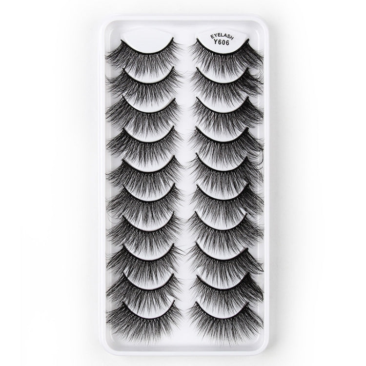 10 Pairs 3D Cat Eye False Eyelashes Naturally Thick And Fluffy Eyelashes, Y600, Y601, Y602, Y603, Y604, Y605, Y606, Y607, Y608, Y609