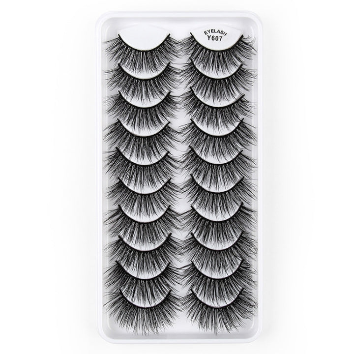 10 Pairs 3D Cat Eye False Eyelashes Naturally Thick And Fluffy Eyelashes, Y600, Y601, Y602, Y603, Y604, Y605, Y606, Y607, Y608, Y609