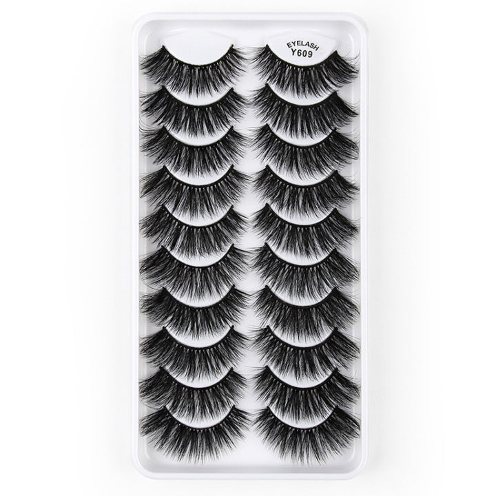 10 Pairs 3D Cat Eye False Eyelashes Naturally Thick And Fluffy Eyelashes, Y600, Y601, Y602, Y603, Y604, Y605, Y606, Y607, Y608, Y609