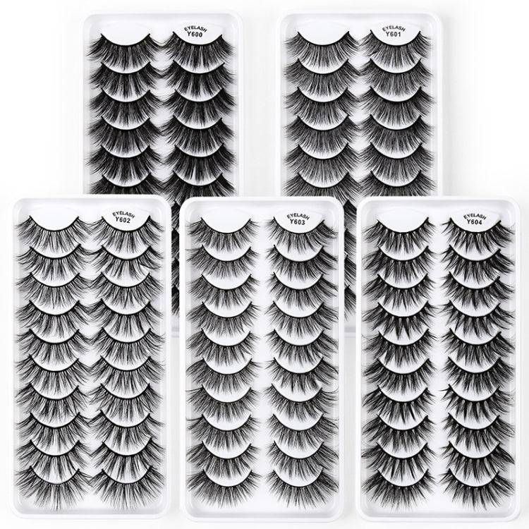 10 Pairs 3D Cat Eye False Eyelashes Naturally Thick And Fluffy Eyelashes, Y600, Y601, Y602, Y603, Y604, Y605, Y606, Y607, Y608, Y609