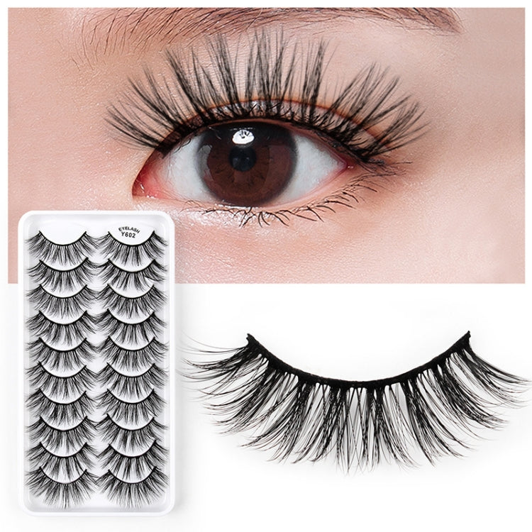 10 Pairs 3D Cat Eye False Eyelashes Naturally Thick And Fluffy Eyelashes, Y600, Y601, Y602, Y603, Y604, Y605, Y606, Y607, Y608, Y609