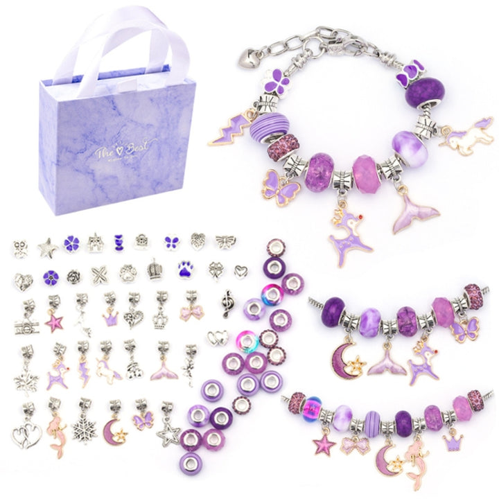 TZ-05 63 In 1 Colorful Crystal Cartoon DIY Jewelry Children Bracelet, 63 In 1(Color Suit), 63 In 1(Purple Suit), 63 In 1(Red Suit), 63 In 1(Green Suit)