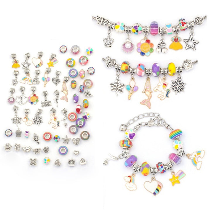 TZ-05 63 In 1 Colorful Crystal Cartoon DIY Jewelry Children Bracelet, 63 In 1(Color Suit), 63 In 1(Purple Suit), 63 In 1(Red Suit), 63 In 1(Green Suit)