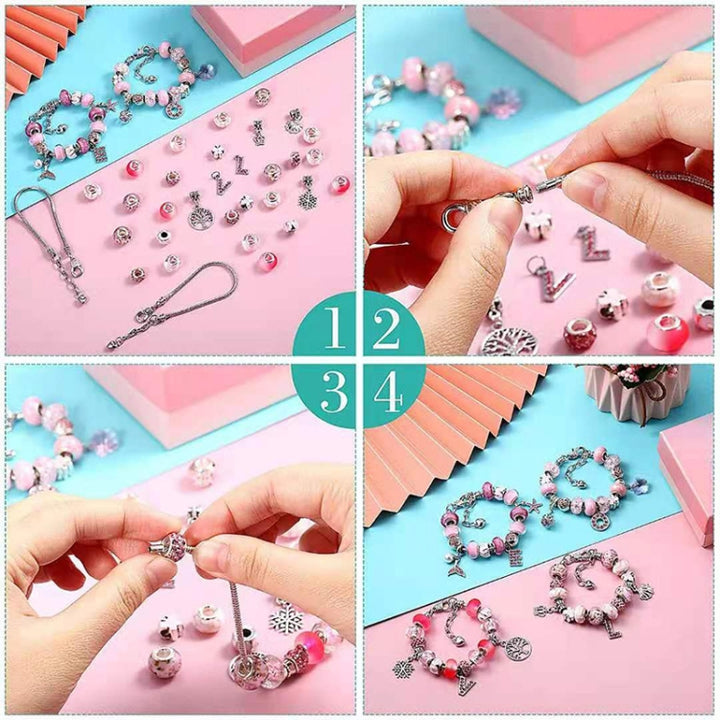 TZ-05 63 In 1 Colorful Crystal Cartoon DIY Jewelry Children Bracelet, 63 In 1(Color Suit), 63 In 1(Purple Suit), 63 In 1(Red Suit), 63 In 1(Green Suit)