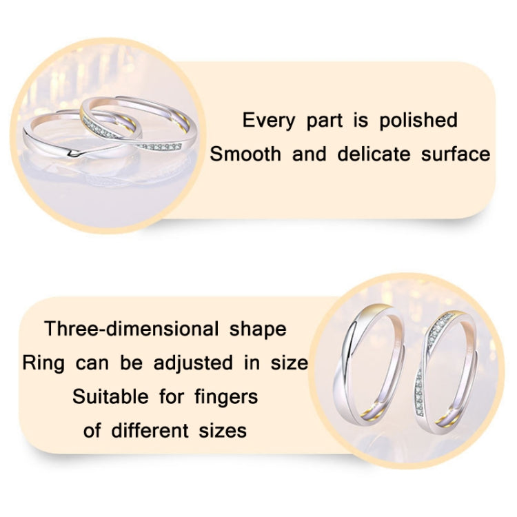 2 PCS Q38 Couples Mobius Twist Open Adjustable Ring, For Mens, For Womens