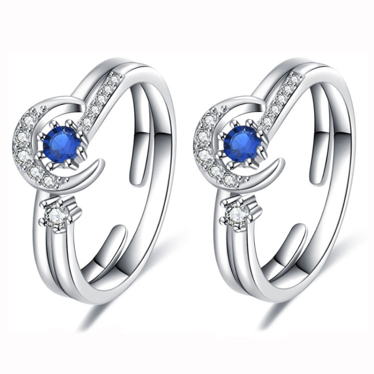 2pcs J259 Ladies Romantic Star Moon Stacked Open Rings