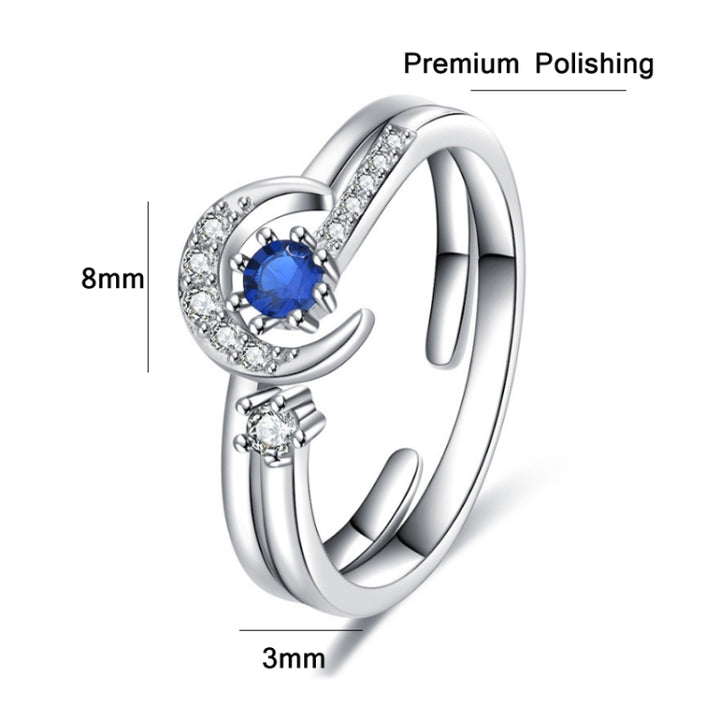 2pcs J259 Ladies Romantic Star Moon Stacked Open Rings