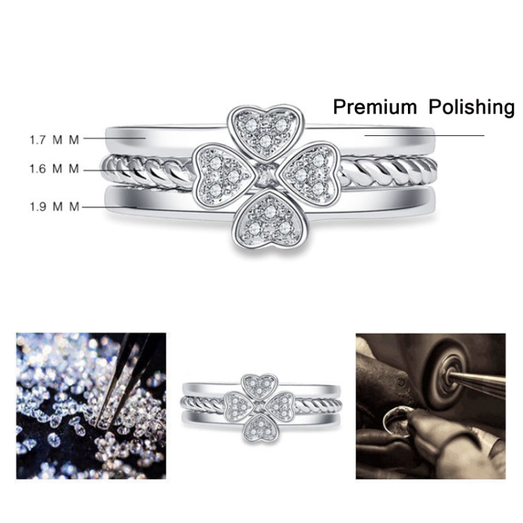 J152 3 In 1 Four-Leaf Clover Detachable Open Adjustable Ring