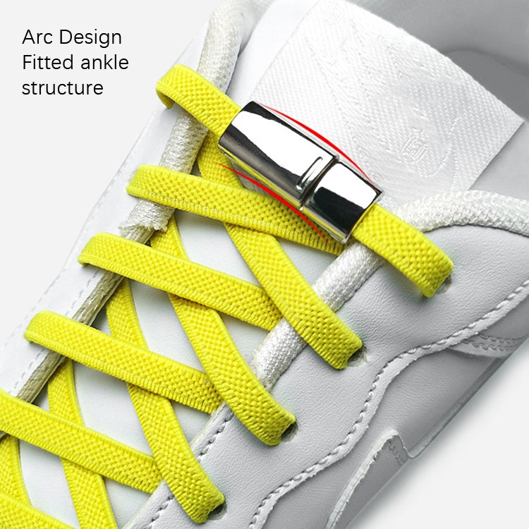 SLK28 Metal Magnetic Buckle Elastic Free Tied Laces, Style: Gold Magnetic Buckle, Silver Magnetic Buckle+Black Shoelaces, Silver Magnetic Buckle+White Shoelaces, Silver Magnetic Buckle+Gray Shoelaces, Silver Magnetic Buckle+Pink Shoelaces