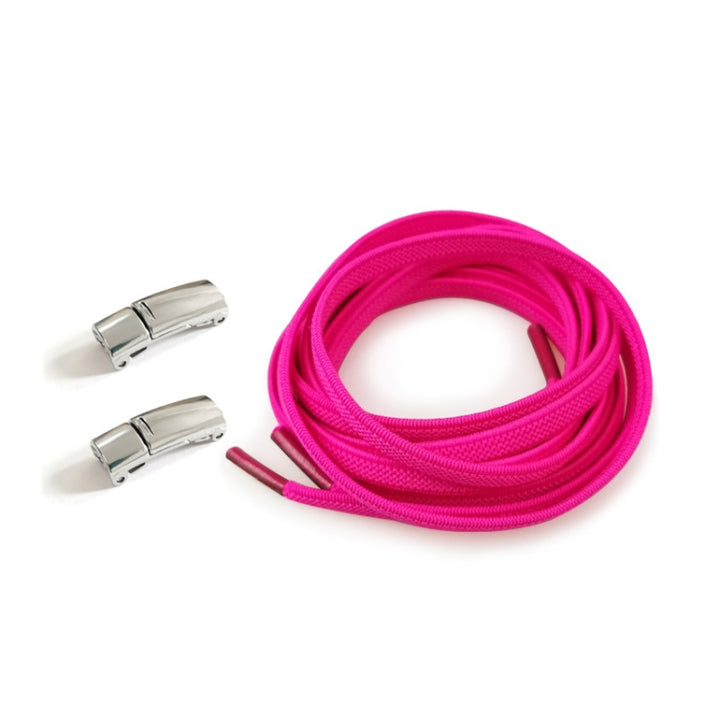 SLK28 Metal Magnetic Buckle Elastic Free Tied Laces, Style: Gold Magnetic Buckle, Silver Magnetic Buckle+Black Shoelaces, Silver Magnetic Buckle+White Shoelaces, Silver Magnetic Buckle+Gray Shoelaces, Silver Magnetic Buckle+Pink Shoelaces