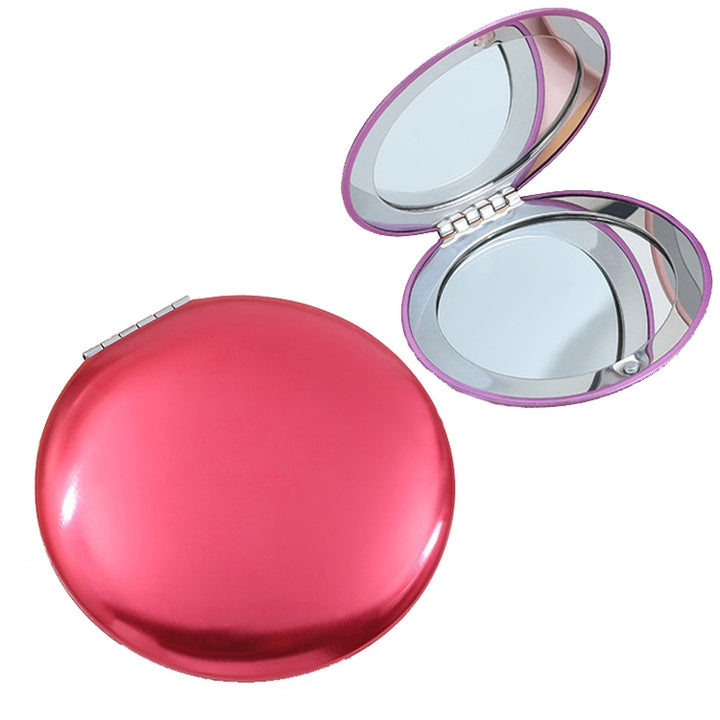 Makeup Small Mirror Folding Portable Clamshell Circular Mirror, Black, Purple, Sky Blue, Red