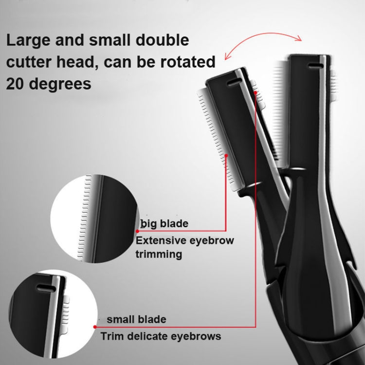 Double Cutter Head Electric Eyebrow Trimmer Epilator Children Hair Clipper, Double Cutter Head