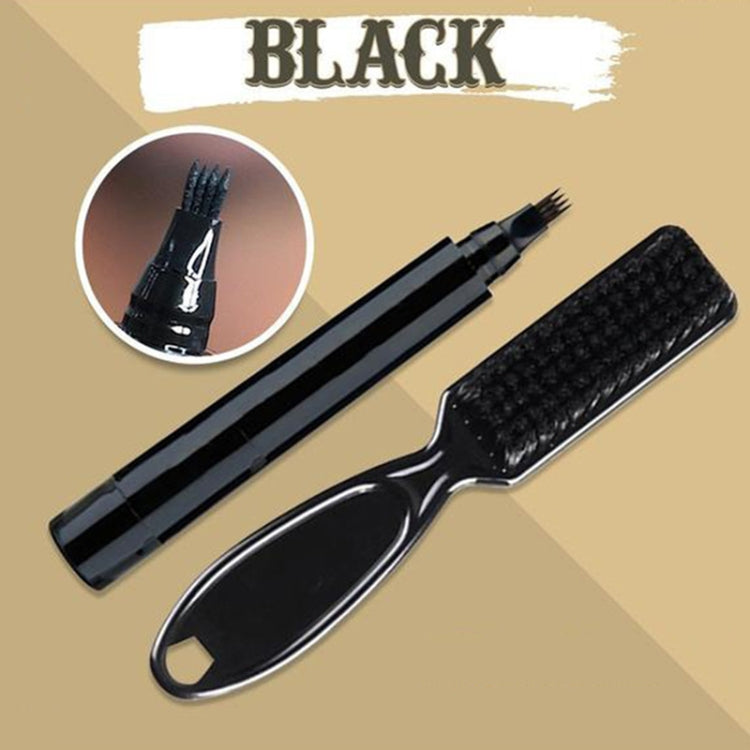 2pcs /Set Waterproof Beard Filler Beard Styling Pen, Black, Dark Brown