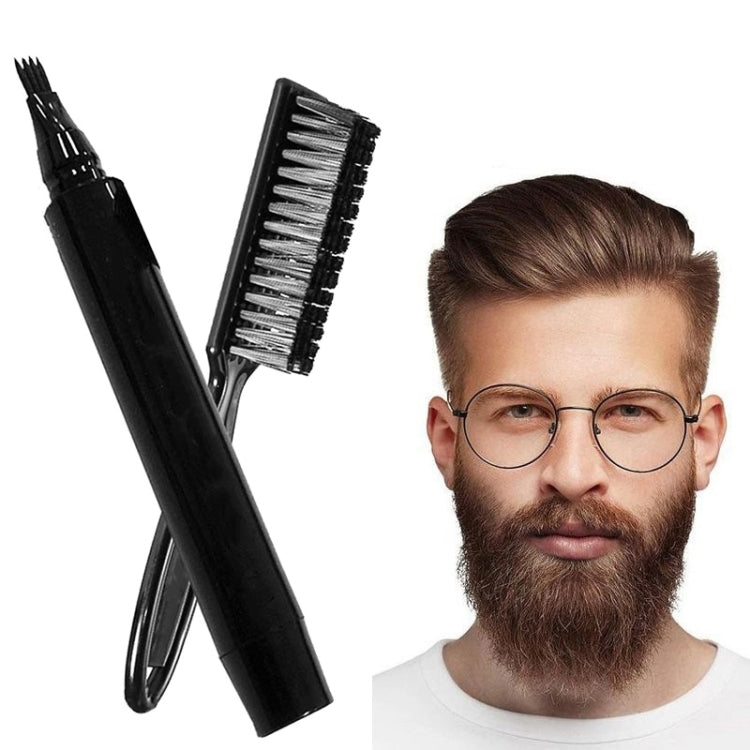 2pcs /Set Waterproof Beard Filler Beard Styling Pen, Black, Dark Brown