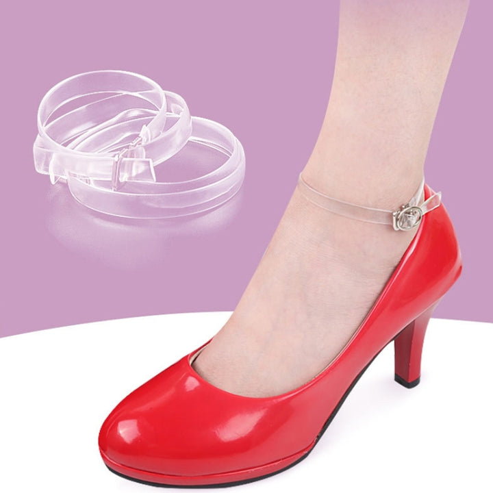 Transparent Silicone Invisible High Heels Leather Shoes Anti-Heel Laces, 5 Pairs