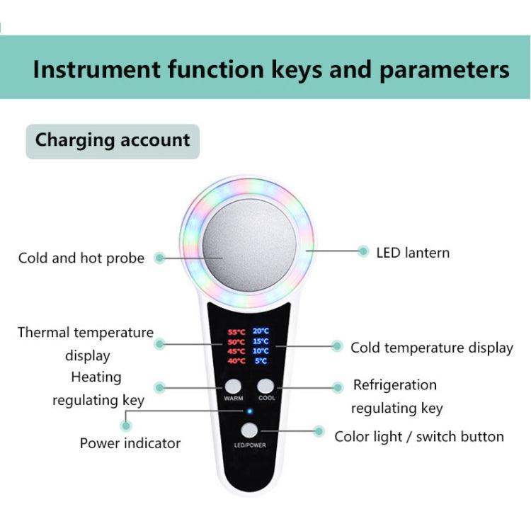 USB Charging Red and Blue Light Hot and Cold Hammer Beauty Instrument