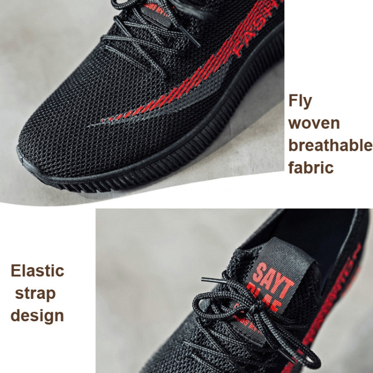 Men Spring Walking Shoes Casual Sports Breathable Flying Knit Shoes, 39, 40, 41, 42, 43, 44