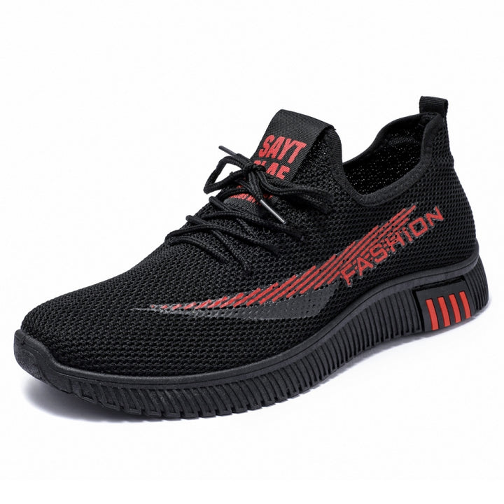 Men Spring Walking Shoes Casual Sports Breathable Flying Knit Shoes, 39, 40, 41, 42, 43, 44